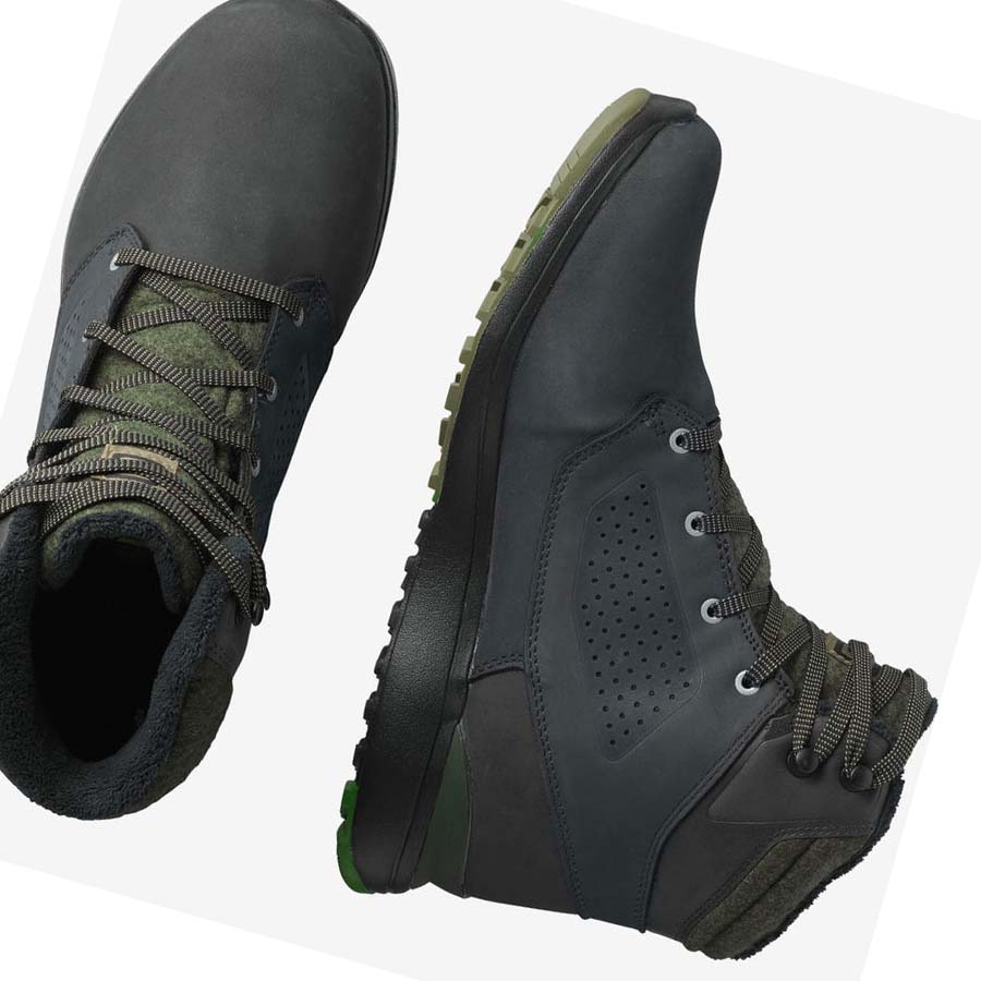 Botas de Invierno Salomon UTILITY WINTER CLIMASALOMON™ WATERPROOF Hombre Negros Verdes | MX 3383WNB